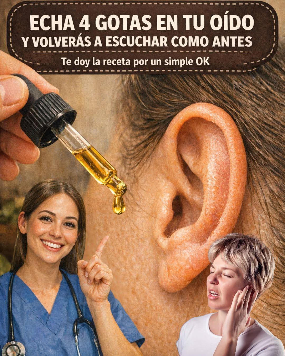 Echa 4 gotas en tu oído, y volverás a escuchar como ante.. ver mas
