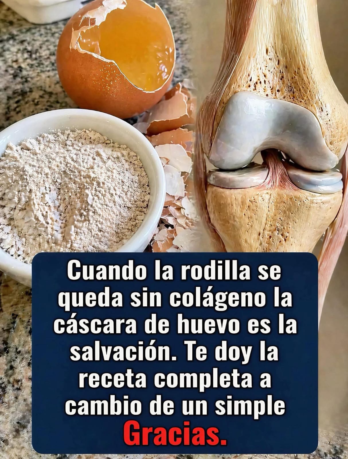 Cuando la rodilla se queda sin colágeno la cáscara de huevo es la salvac.. ver mas