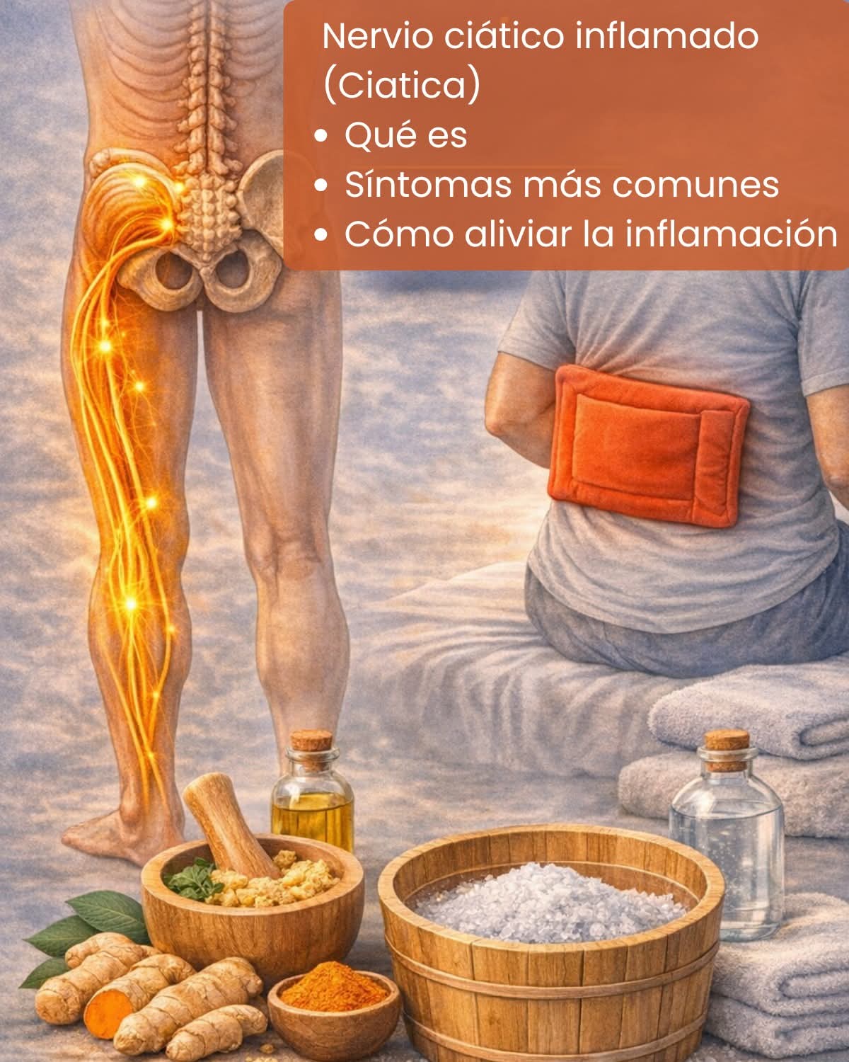 Nervio ciático inflamado (dolor de ciática): qué es, síntomas y cómo desinflamar. Consejos..ver mas👇