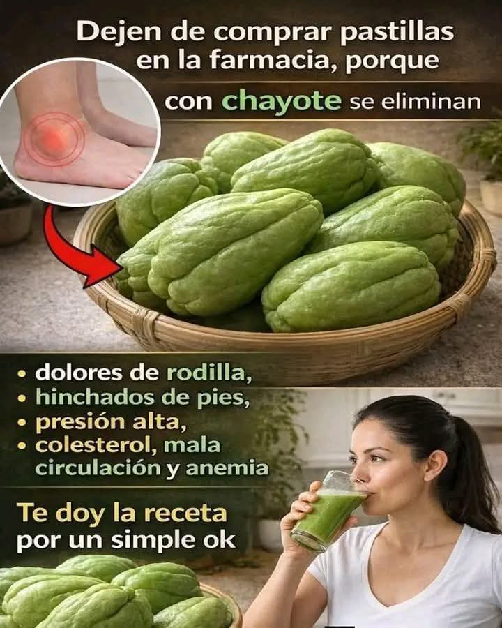 Este jugo verde con chayote está limpiando los riñones de forma natural………ver mas